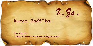 Kurcz Zsóka névjegykártya